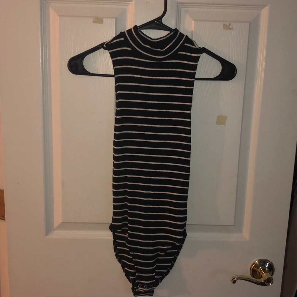 Black and White Striped Bodysuit!